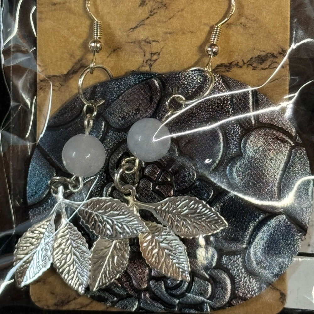 Silver Leaf Dangle Earrings